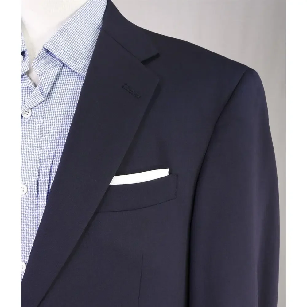 Hart Schaffner Marx Navy Blue Gold Metal Buttons Wool Blazer Jacket 40L